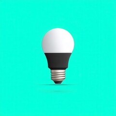 Poster - Isolated, stylized depiction of a modern light bulb.