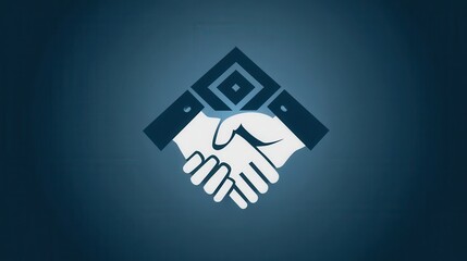 Poster - Simple graphic design of two hands shaking.