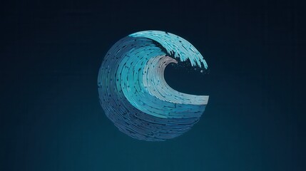 Poster - abstract design of a stylized wave around a sphere.