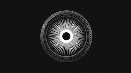 Poster - Abstract circular design with radiating lines.