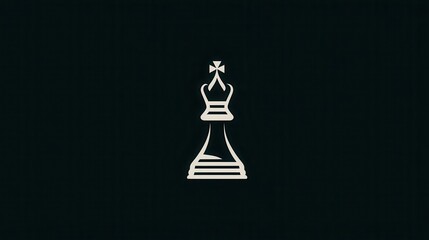 Poster - simple black and white chess king graphic design.