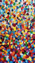 Poster - Abstract painting of colorful spots on canvas filling the frame in a vibrant and artistic style perfect for backgrounds