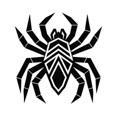 Poster - Geometric black spider illustration on white background perfect for halloween decoration and web design templates