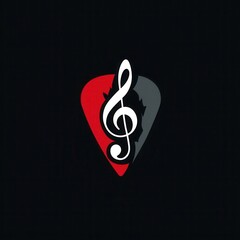 Poster - abstract musical graphic design on a guitar pick shape.