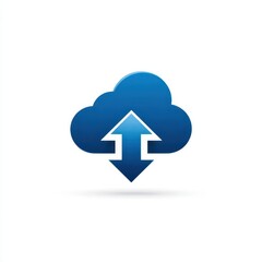 Poster - Modern graphic design of a cloud symbol with upward and downward arrows.