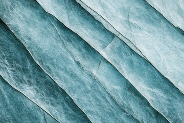 Poster - Abstract close up of blue slate rock texture showing diagonal layers and natural cracks for background or design element