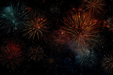 gorgeous vibrant background of exploding fireworks