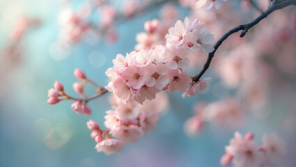 Poster - Spring cherry blossoms providing background or area for text