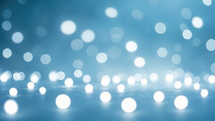 Poster - HAZY LIGHTS BACKGROUND, WHITE CIRCLES ON LIGHT CYAN, FROSTY BOKEH