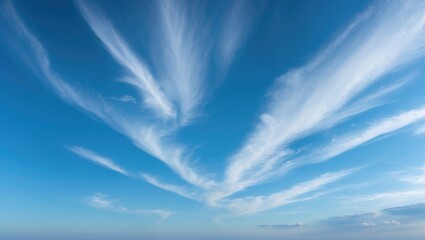 Poster - Sunny outdoor scene with blue sky and soft white clouds, perfect for copy space
