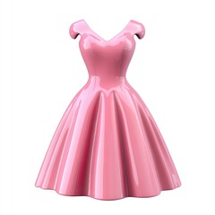 Poster - A vibrant pink, vintage-style,  women's dress.