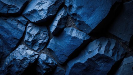 Poster - Modern textured backdrop featuring dark navy, fractured marble, and mineral details for creative use.