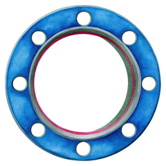 Poster - Colorful Circular Flange with Holes for Industrial Applications and Design, isolated on transparent background.
