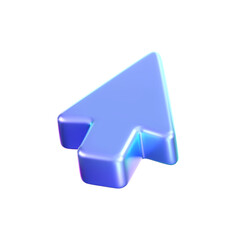 Wall Mural - 3d holographic arrow cursor icon with a neon gradient, isolated on a white background. render of iri
