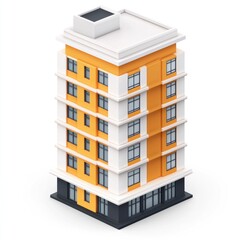 Poster - isometric view of a multi-story residential building.