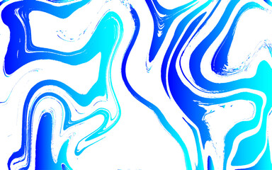 Leinwandbilder - Abstract fluid art composition with swirling and marbled textures and  vibrant green and blue gradient. Dynamic irregular wave lines with smooth curves and glossy. Marble and liquid grunge texture 