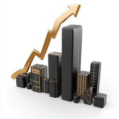 Poster - Urban development growth illustrated by a rising graph.