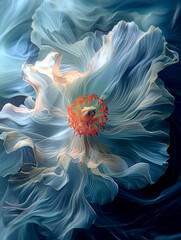 Fototapete - A fantastic flower created by light and mist