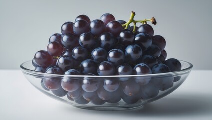 Poster - Vibrant grapes on a plate against a colorful background