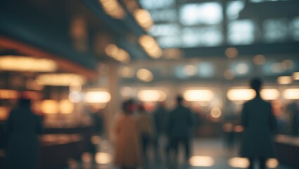 Poster - Defocused images within department stores after low-traffic events