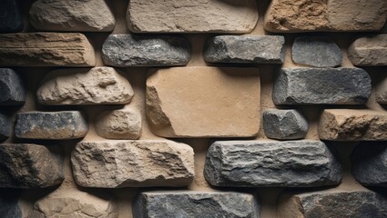 Poster - Patterned surface of a multicolored sand stone wall, decorative texture, background