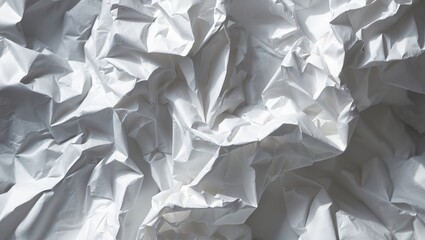 Poster - Textured white paper with crumples serving as an abstract background