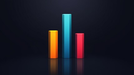 Poster - A modern bar graph displaying quarterly revenue growth, with vibrant bars and an elegant layout, symbolizing success in business finance.
