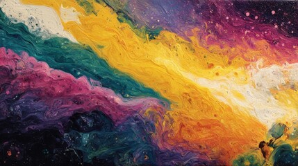 Aufkleber - Abstract Flow: A Vibrant Symphony of Colors in Fluid Motion, Creating a Captivating Visual Experience