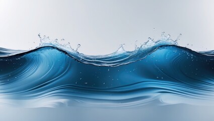 Poster - Wave of blue water splashing on a surface