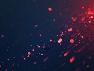 Wall Mural - abstract red particle stream on dark background, low angle, digital art, modern design, motion effec