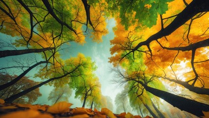 Poster - Autumn Foliage Pattern