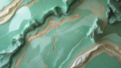 Poster - Marble Surface with Green Color for Background