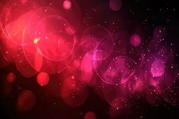 Fototapete - Abstract design featuring swirling circles of vibrant pink and red.