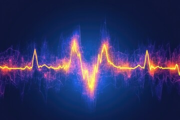 Fototapete - Abstract digital illustration of vibrant sound waves.