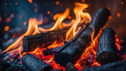 Poster - Create a inviting ambiance with a wood fire, experiencing its warmth, crackling sounds, and dazzling visuals.