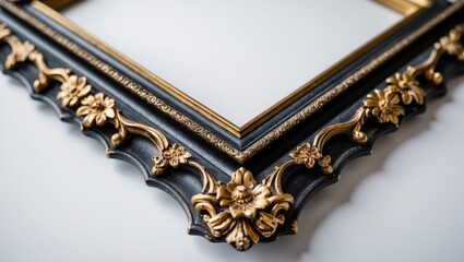 Poster - Baroque-inspired vintage picture frame with ornate design
