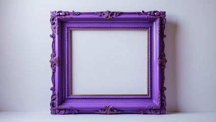 Poster - Gold-accented vintage purple decorative frame featuring blank area