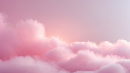 Poster - Soft light gradient clouds in abstract pastel pink and white background.