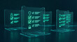 © Mateus - Several translucent digital checklist icons with checkmarks hover above a dark teal surface, conveying compliance or task management.