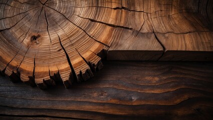 Poster - Fractured wooden slab