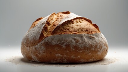 Poster - Freshly baked bread made from wholegrain, isolated on white