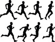© ashan - Dynamic Running Man Silhouettes A Collection of Male Figures in Various Motion Poses for Sports and Fitness