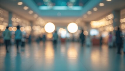 Poster - Bokeh-style blurred interior of a department store for background