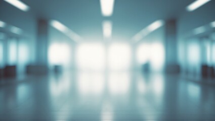 Poster - blurry photograph of an office space
