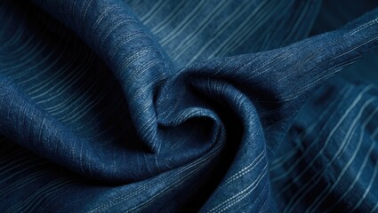 Poster - denim textile featuring blue jean texture, soft fabric, flat cotton surface, grunge structure design