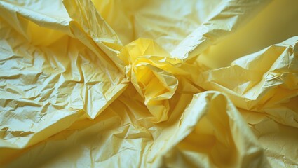 Poster - Shiny and intricate texture of bunched wrapping paper, great for innovative backgrounds and graphic layering.