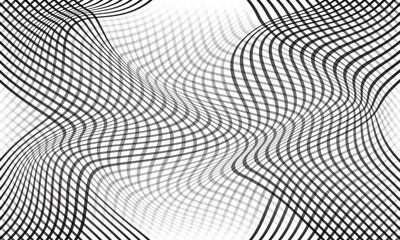 Fototapete - abstract black white gradient diagonal line cross wave pattern.