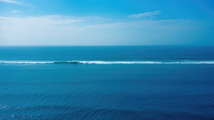 Wall Mural - calm and beautiful sky and ocean blue view in spring