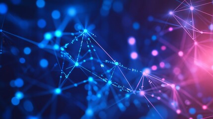 Poster - dynamic data visualization digital space abstract graphic futuristic environment close-up view netwo