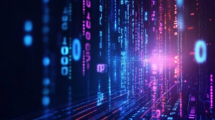 Poster - Digital data flow animation virtual space video content futuristic environment abstract viewpoint technology concept